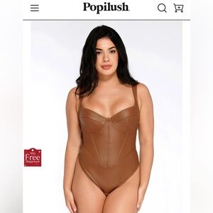Brand new faux leather body suit